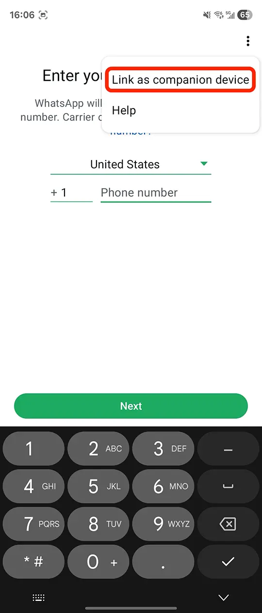 Login - Link As Companion Device