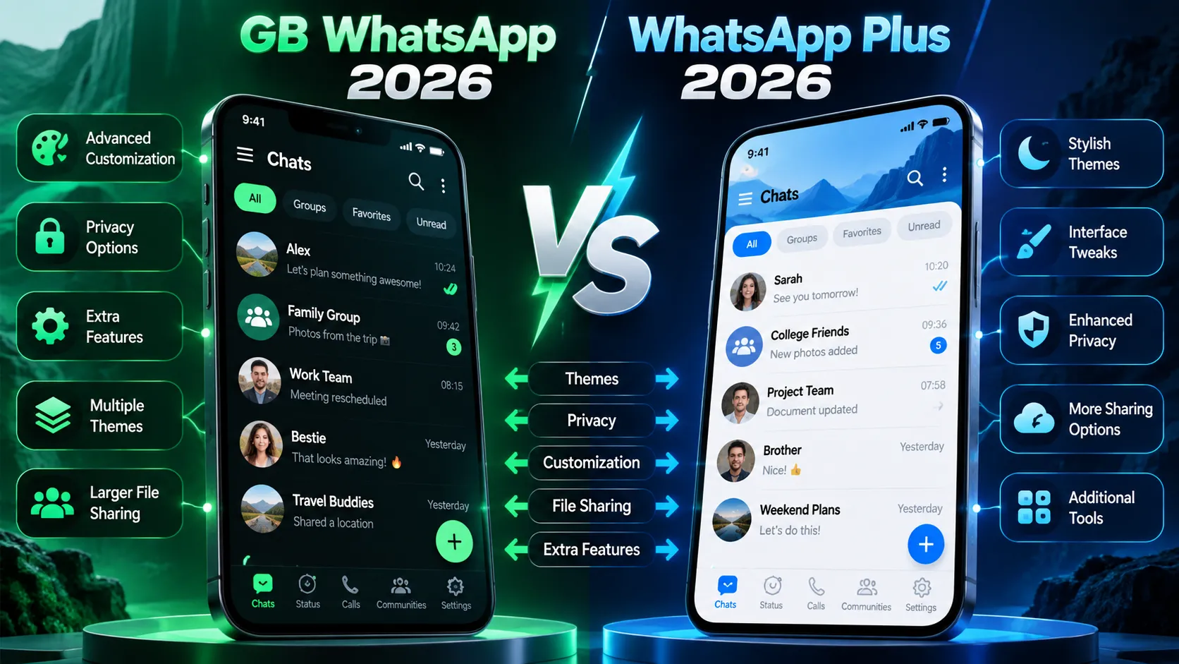 GB WhatsApp 2026 VS WhatsApp Plus 2026
