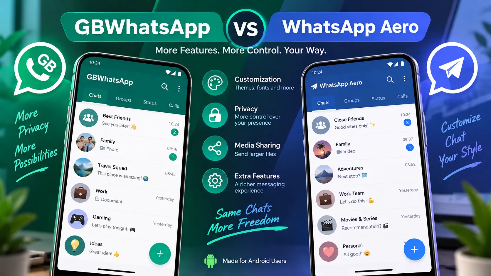 GBWhatsApp vs WhatsApp Aero | Features and Advantages