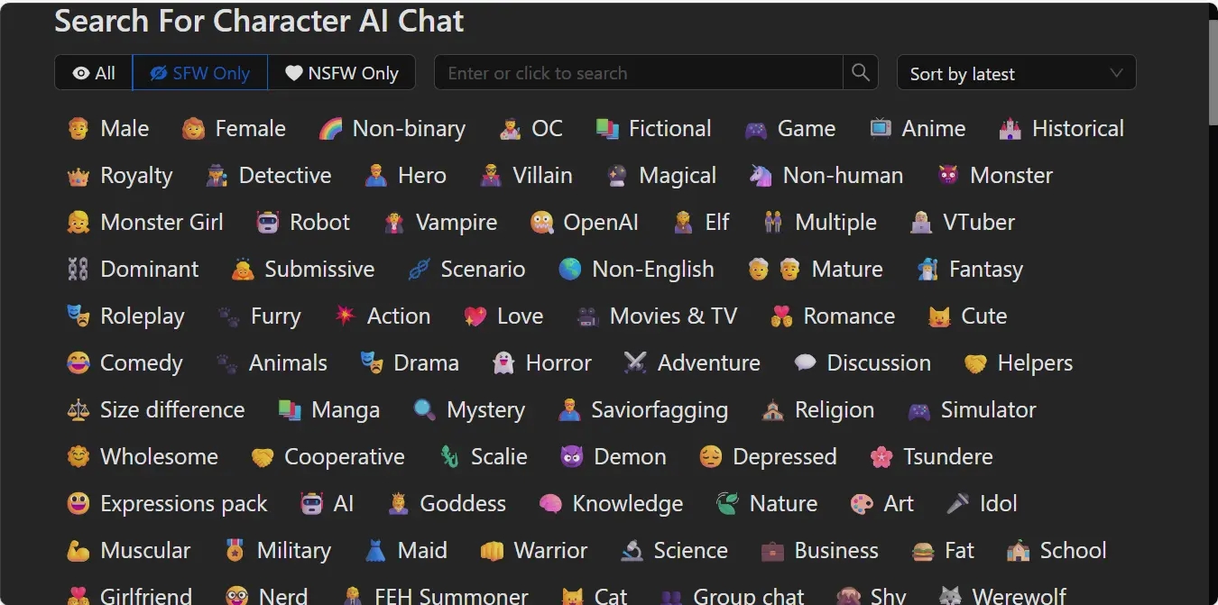 Search For Character AI Chat