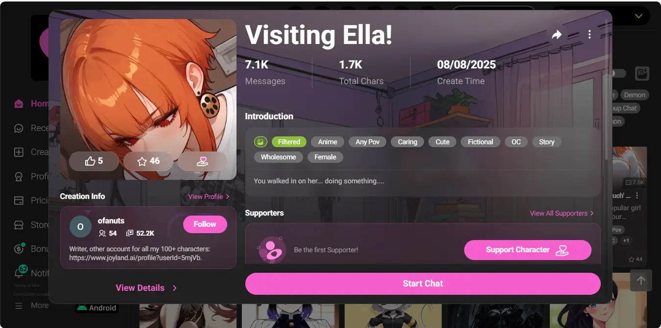 Crushon AI - Visiting Ella!